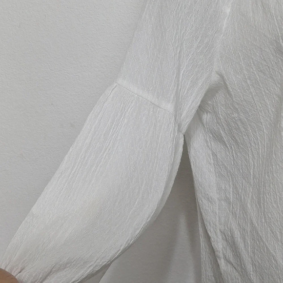 Ruby Rd Bohemian Embroidered Tassel Tie Balloon Sleeve Peasant Boho Hippie Top M - Picture 7 of 13